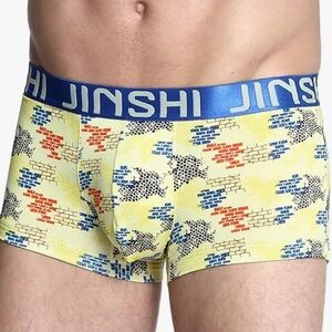 NWT JUNSHI Patterned Honey Comb Yellow Breathable Soft Boxer Briefs